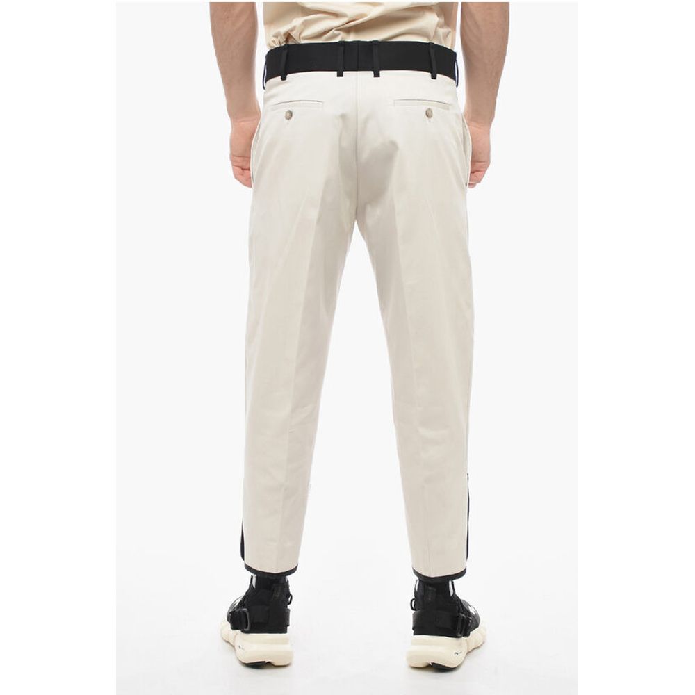Neil Barrett Slim Fit Cotton Twill TOM Pants with Contrast Waistband