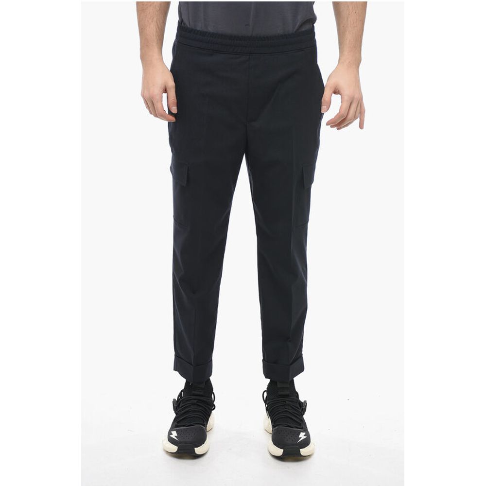 Neil Barrett Low Rise Virgin Wool Blend REM Cargo Pants