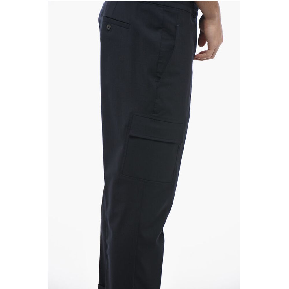 Neil Barrett Low Rise Virgin Wool Blend REM Cargo Pants
