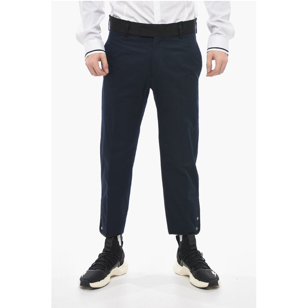 Neil Barrett Slim Fit TOM Pants with Contrasting Edges and Ankle Buttons