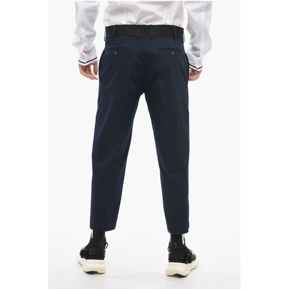 Neil Barrett Slim Fit TOM Pants with Contrasting Edges and Ankle Buttons