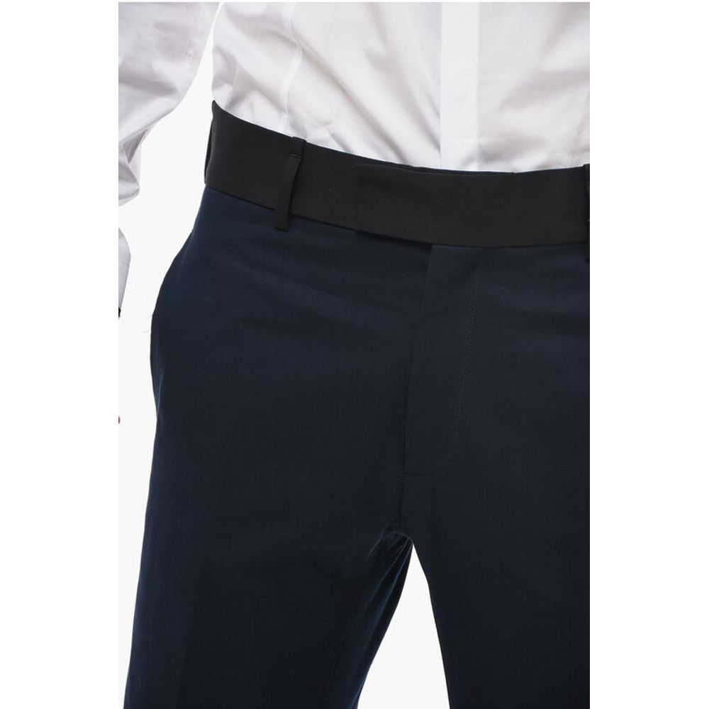 Neil Barrett Slim Fit TOM Pants with Contrasting Edges and Ankle Buttons