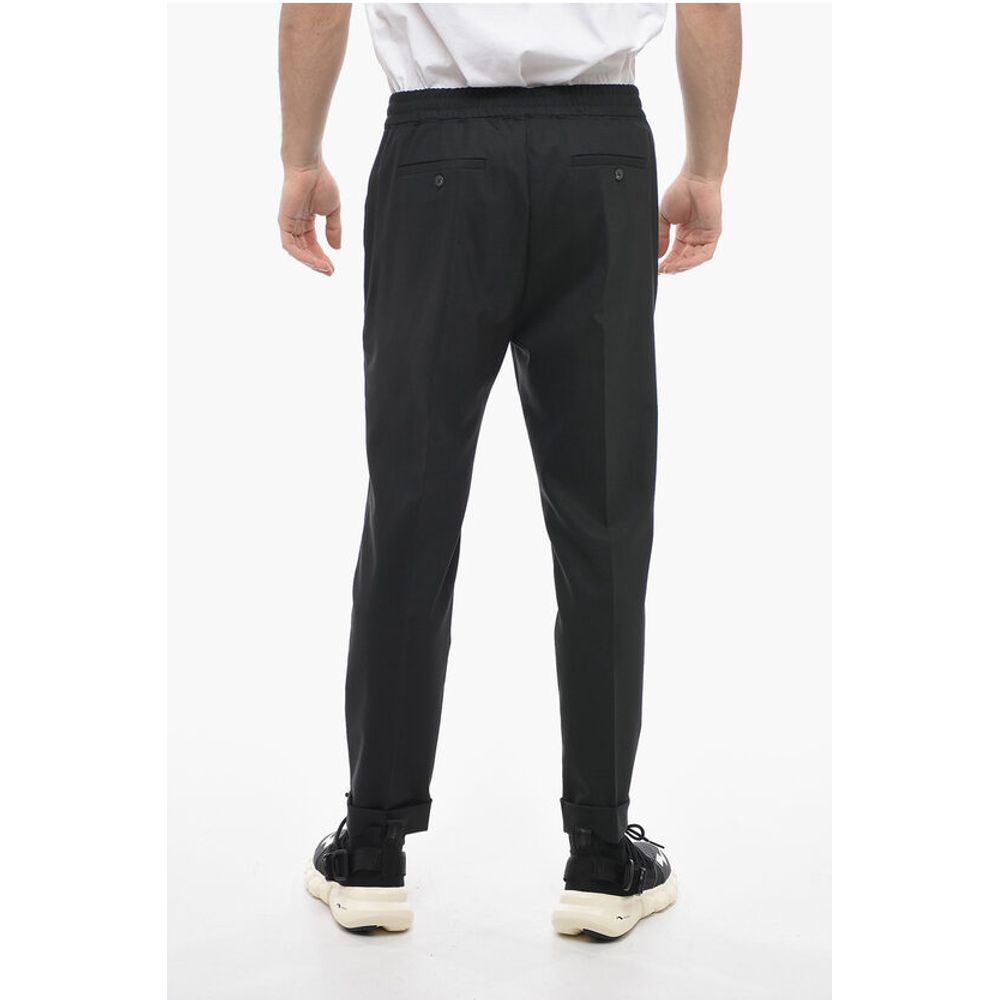 Neil Barrett Wool Blend REM Slim Fit Pants with Elastic Waistband