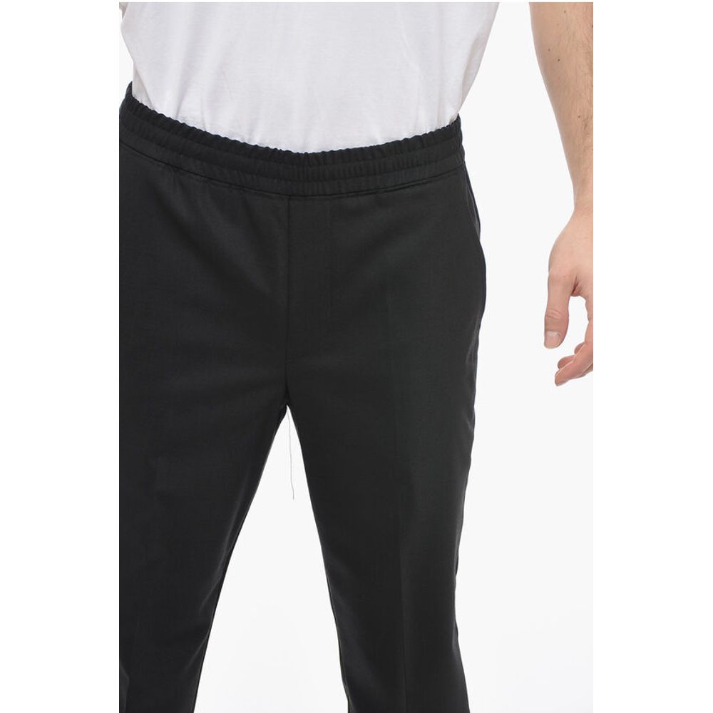 Neil Barrett Wool Blend REM Slim Fit Pants with Elastic Waistband