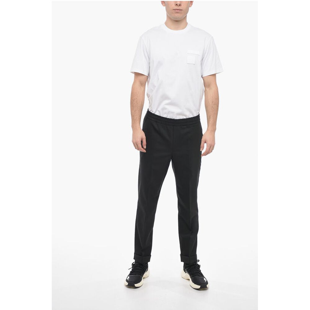 Neil Barrett Wool Blend REM Slim Fit Pants with Elastic Waistband