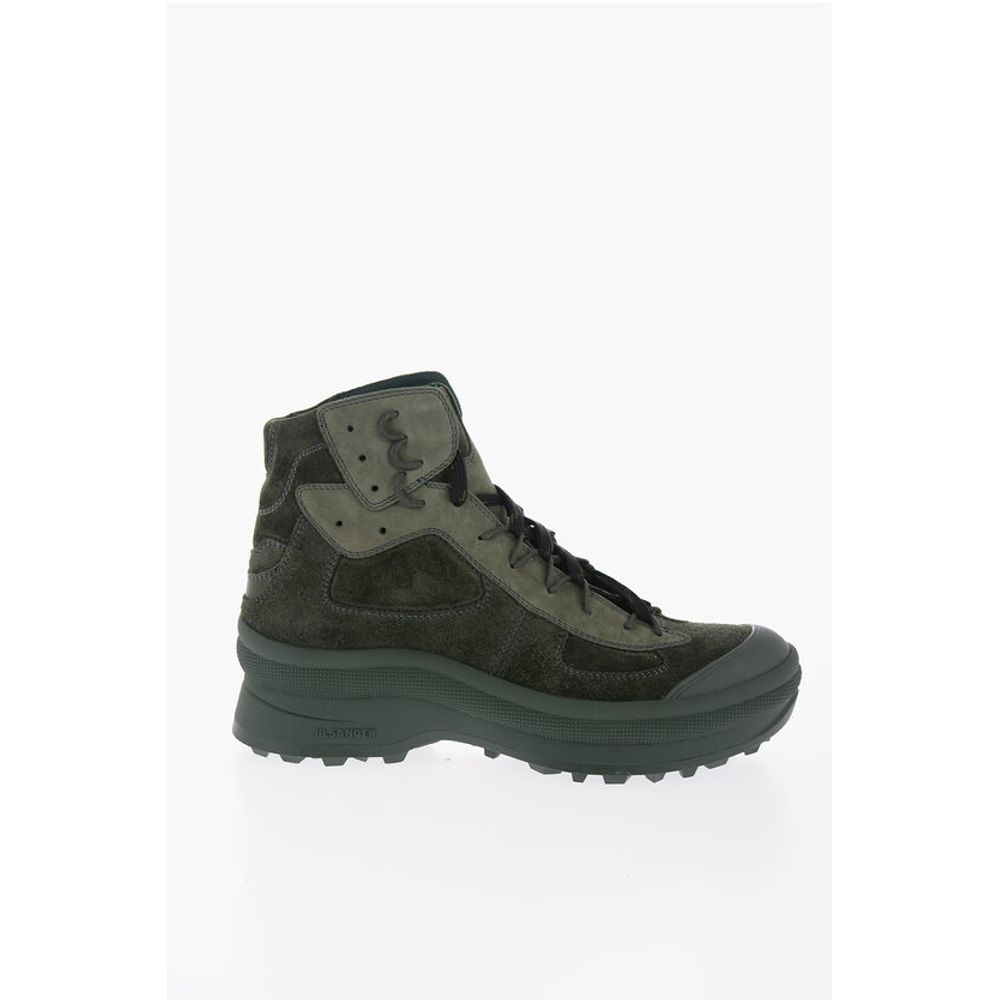 Jil Sander Suede Leather High-Top Sneakers With Vibram Soles