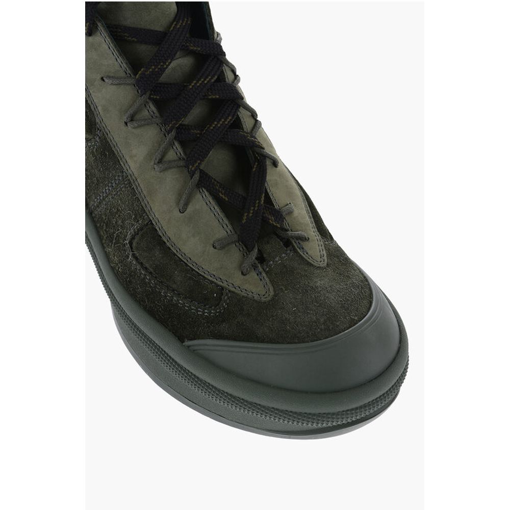 Jil Sander Suede Leather High-Top Sneakers With Vibram Soles