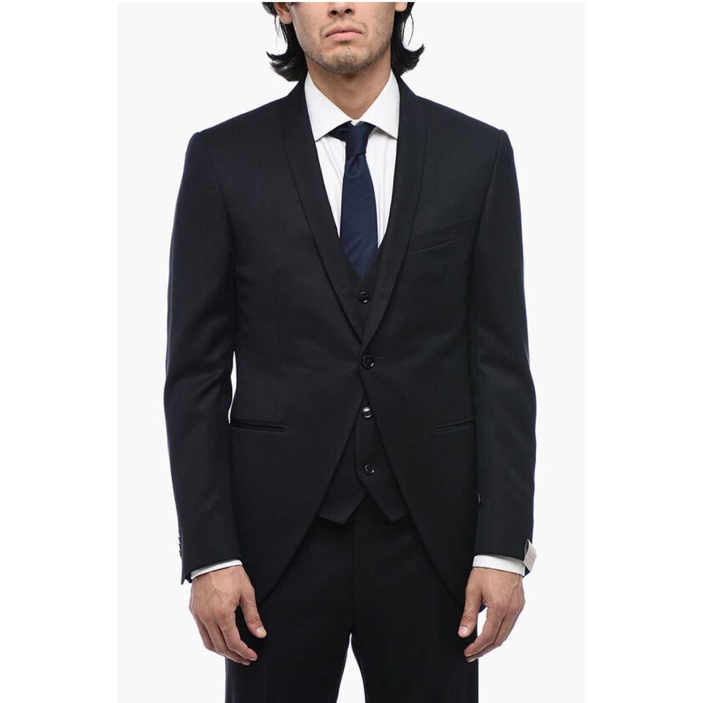 Corneliani Virgin Wool ACADEMY CERIMONIA Suit with Shawl Lapel