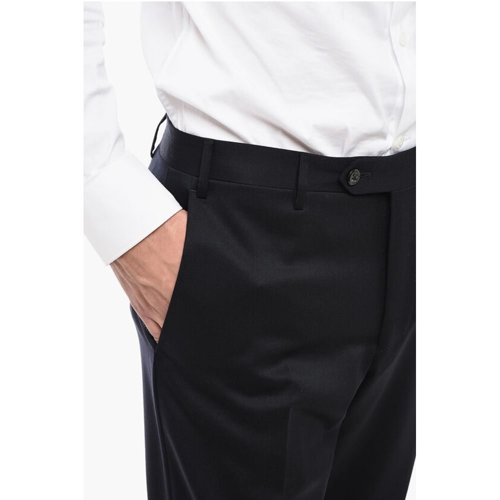 Corneliani Virgin Wool LEADER Trousers with Slim Fit