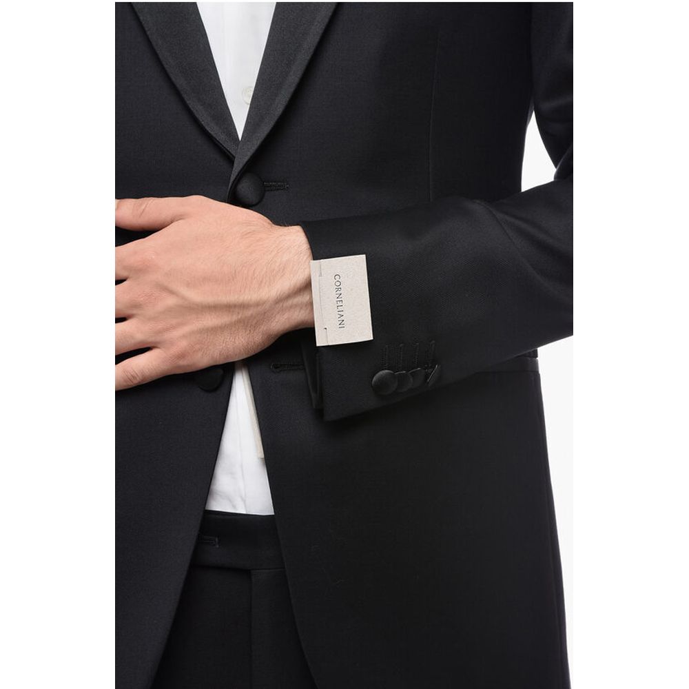 Corneliani Wool CERIMONIA ACADEMY Suit with Satin Shawl Lapel