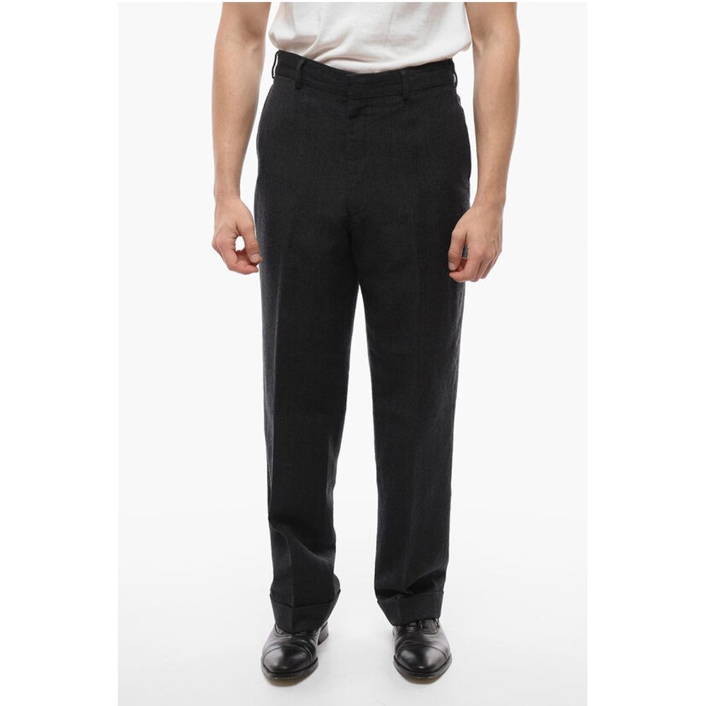 J.Press Wool and Linen Cuffed Hem Baggy Fit Pants