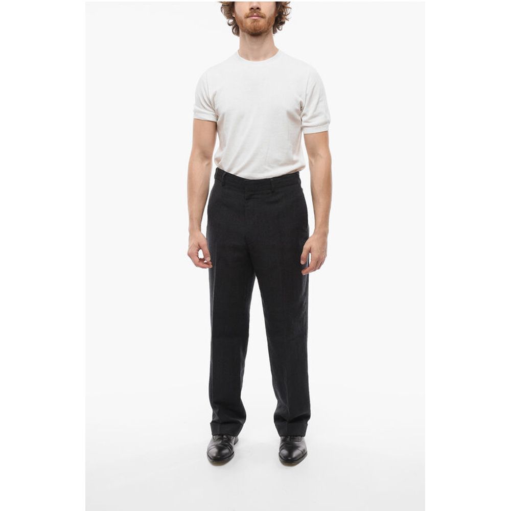 J.Press Wool and Linen Cuffed Hem Baggy Fit Pants