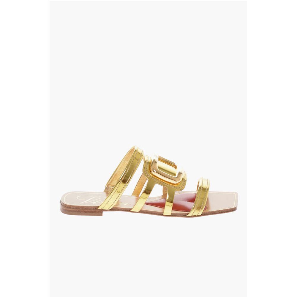 Roger Vivier Lamè Leather Gladiator Sandals