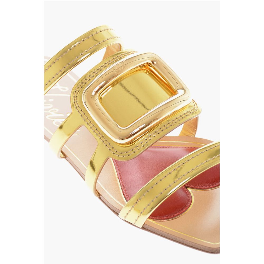 Roger Vivier Lamè Leather Gladiator Sandals