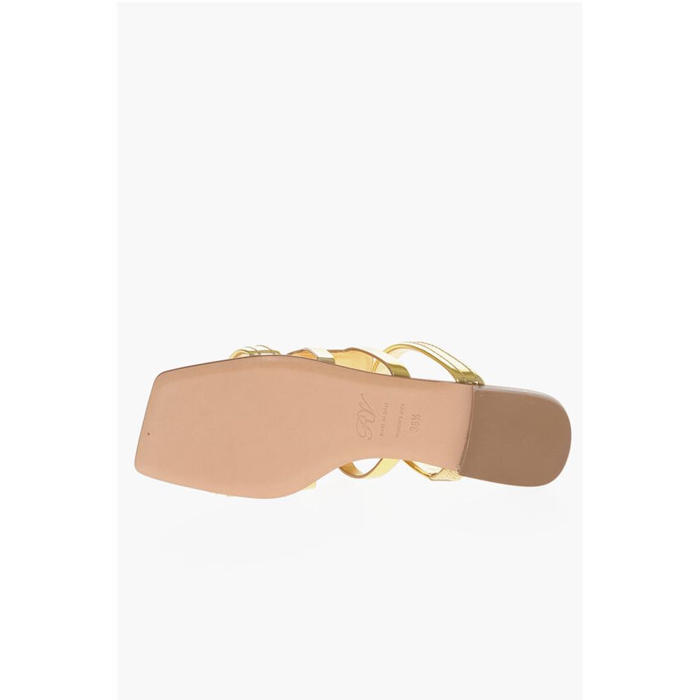 Roger Vivier Lamè Leather Gladiator Sandals