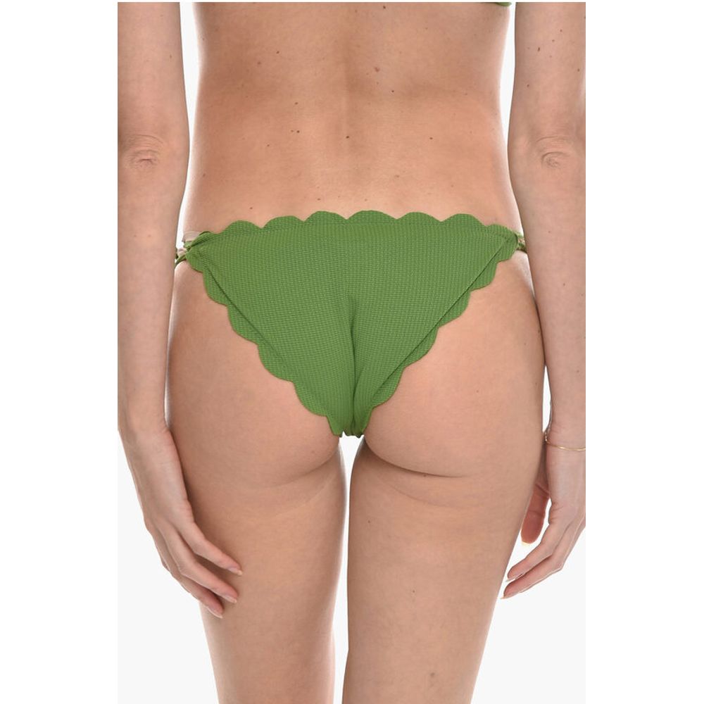Marysia Solid Color MOTT Bikini Bottom with Scalloped Edges