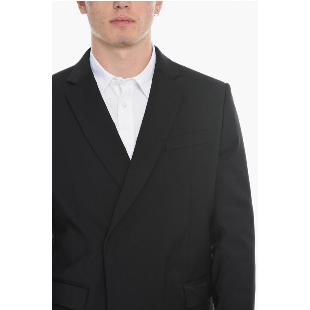 MSFTSrep Wool Blend Flap Pockets Double Breast Jacket