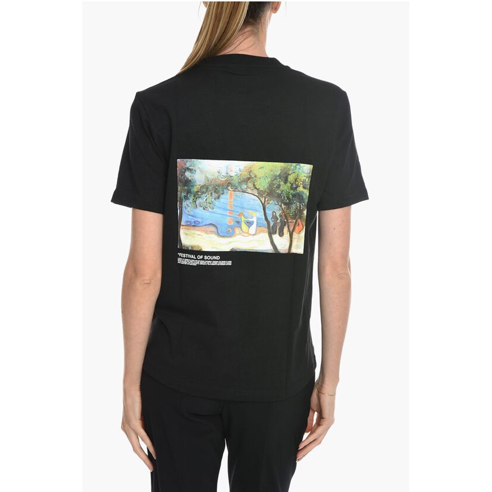 Holzweiler Solid Color W.KJERAG NATIONAL Crew-neck T-Shirt with Back Pr