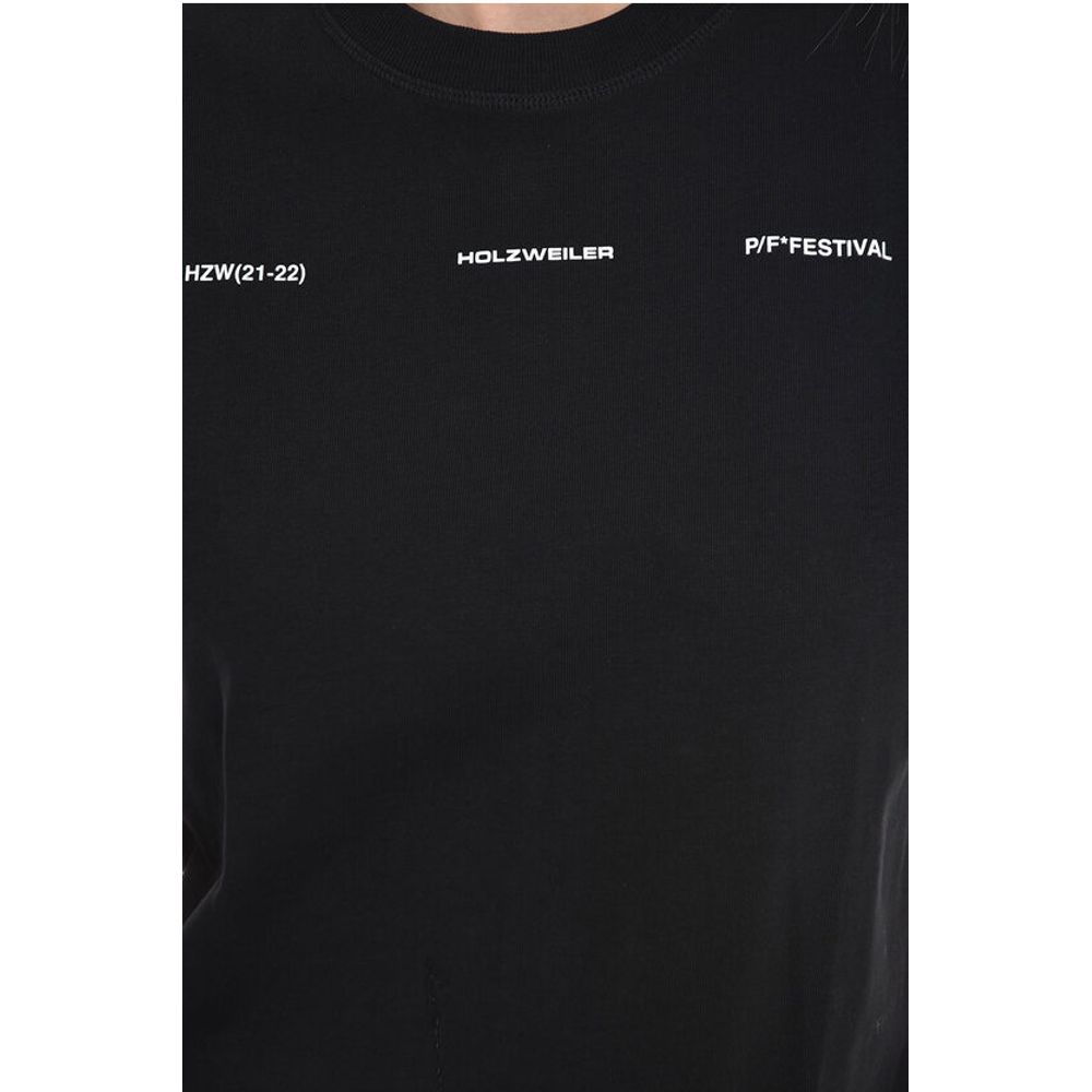 Holzweiler Solid Color W.KJERAG NATIONAL Crew-neck T-Shirt with Back Pr