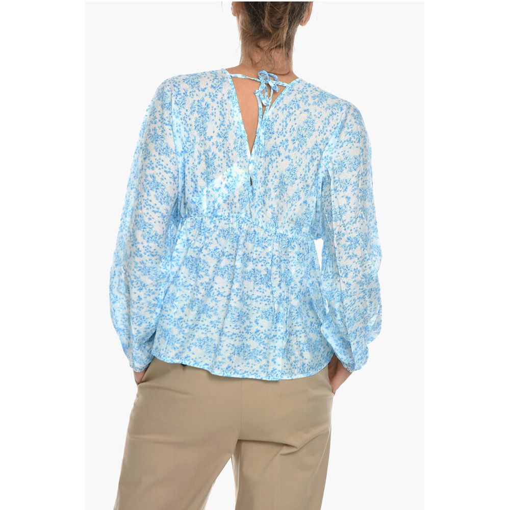 Samsoe Samsoe Floral-Motif GERTRUD Blouse with Puff Sleeve