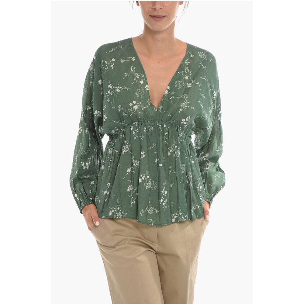 Samsoe Samsoe Floral-Motif GERTRUD Blouse with Puff Sleeve