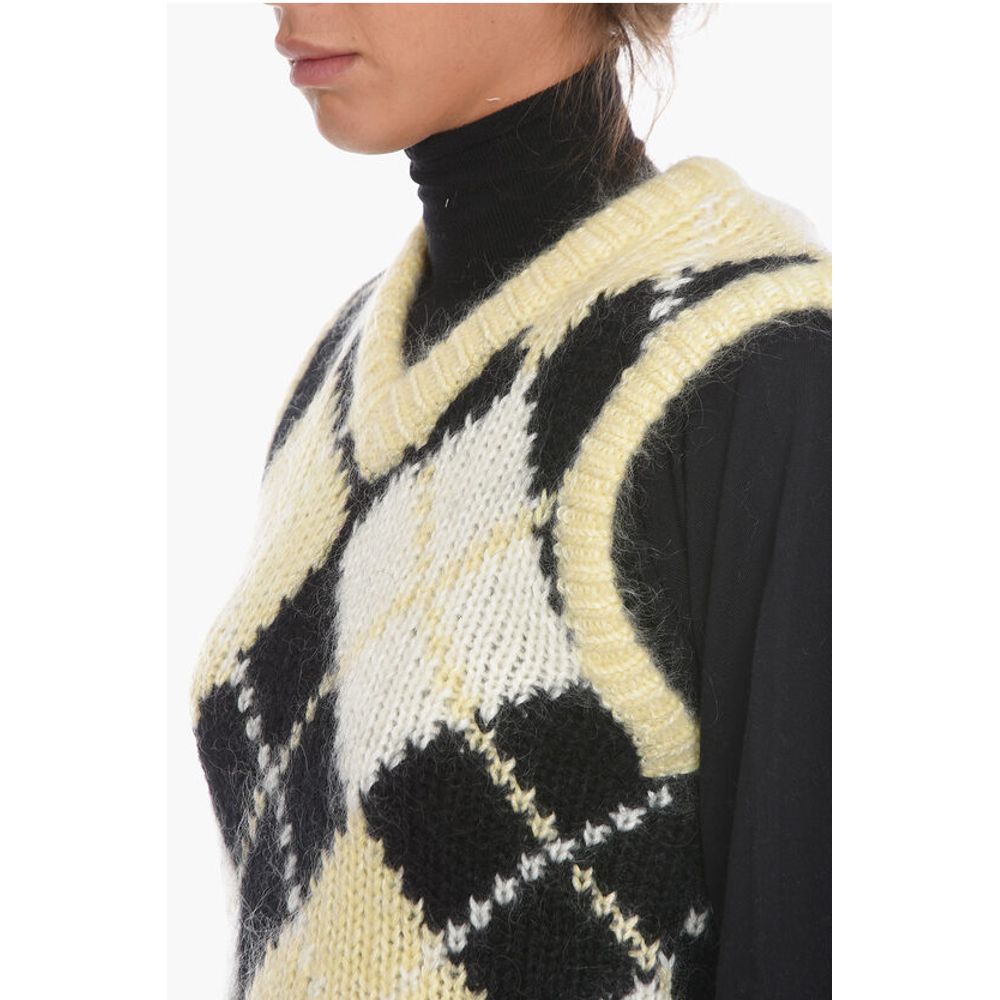 Samsoe Samsoe Mohair Blend SIMONES Vest with Checkered Motif