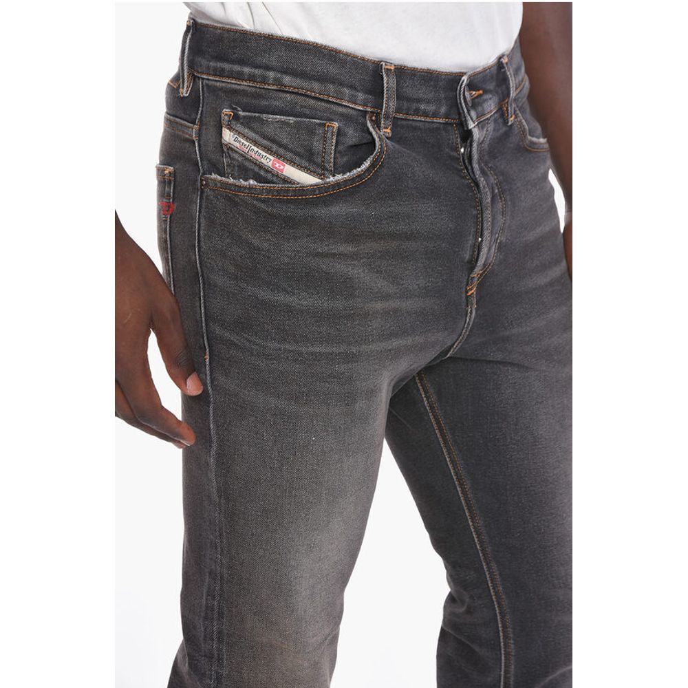 Diesel D-FINING Cropped Denims with Distressed Effect 17cm