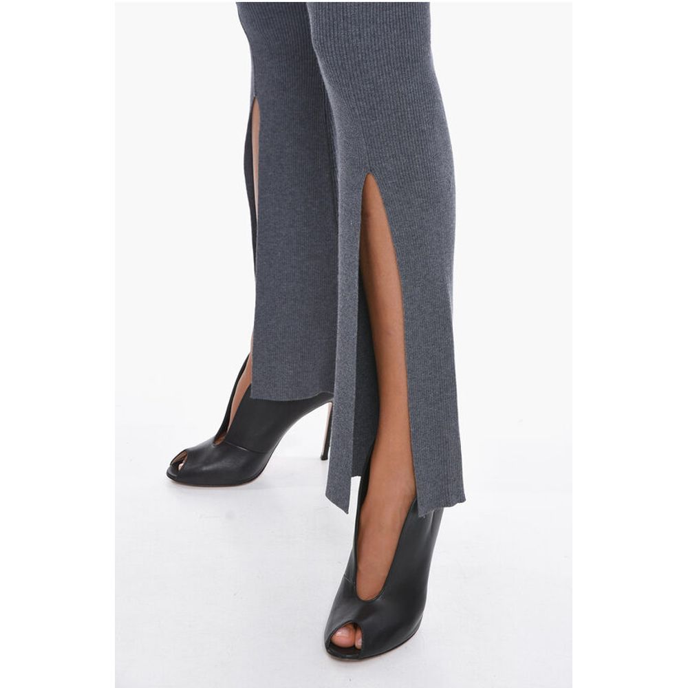 Remain Ribbed OMLY Boot-Cut Pants with Ankle Split