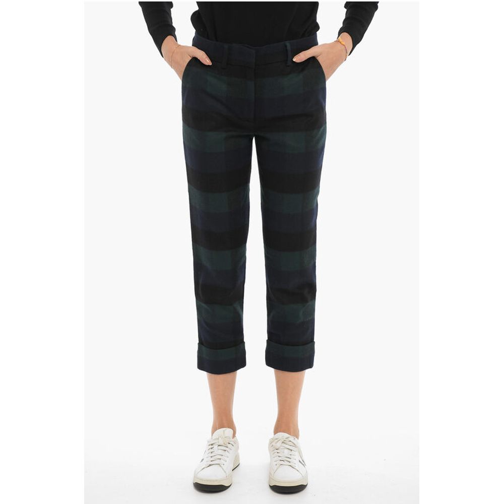 Woolrich Buffalo Checked Cuffed Hem Wool Blend Pants