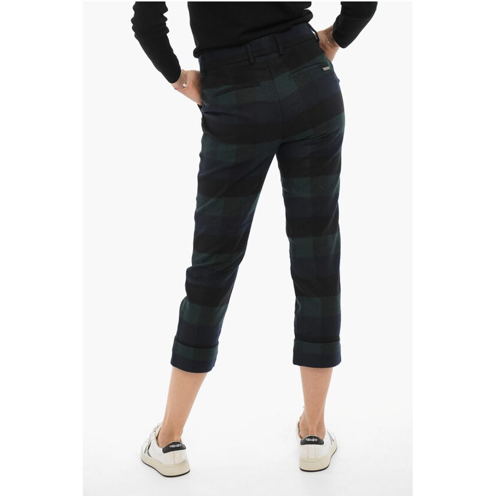Woolrich Buffalo Checked Cuffed Hem Wool Blend Pants