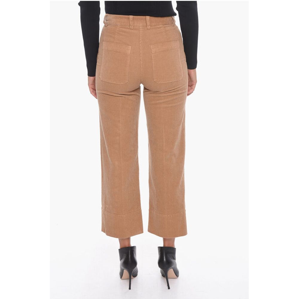 QL2 Corduroy Palazzo Trousers with Cropped Leg