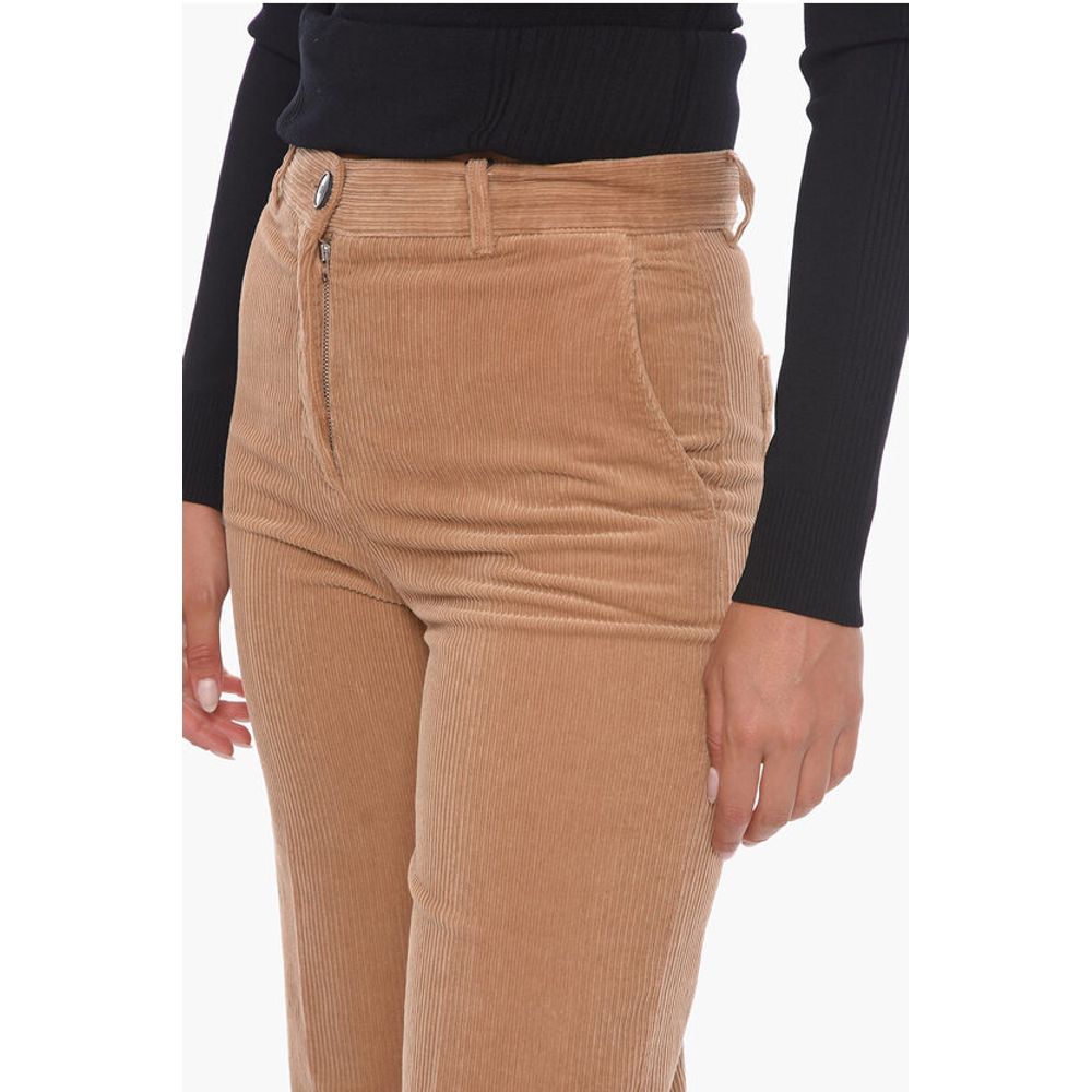 QL2 Corduroy Palazzo Trousers with Cropped Leg