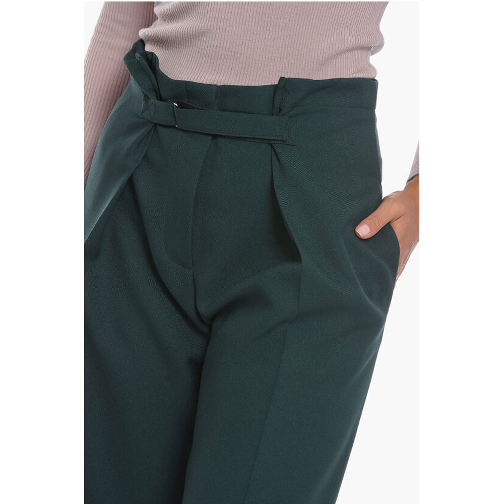 Super Blond Wide-leg Trousers with Velcro Fastening