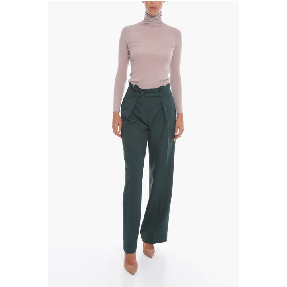 Super Blond Wide-leg Trousers with Velcro Fastening