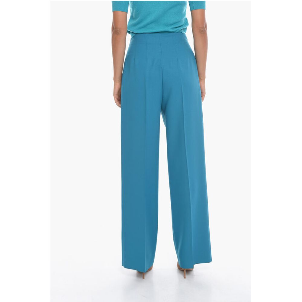 Super Blond Front-pleated Trousers with Wide-leg