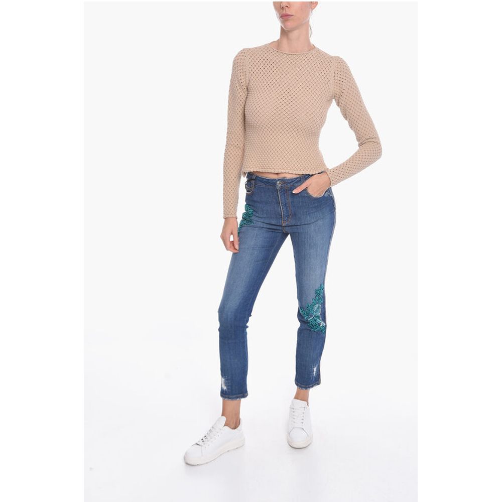 Aeron Openwork Crochet Sweather with Open Back