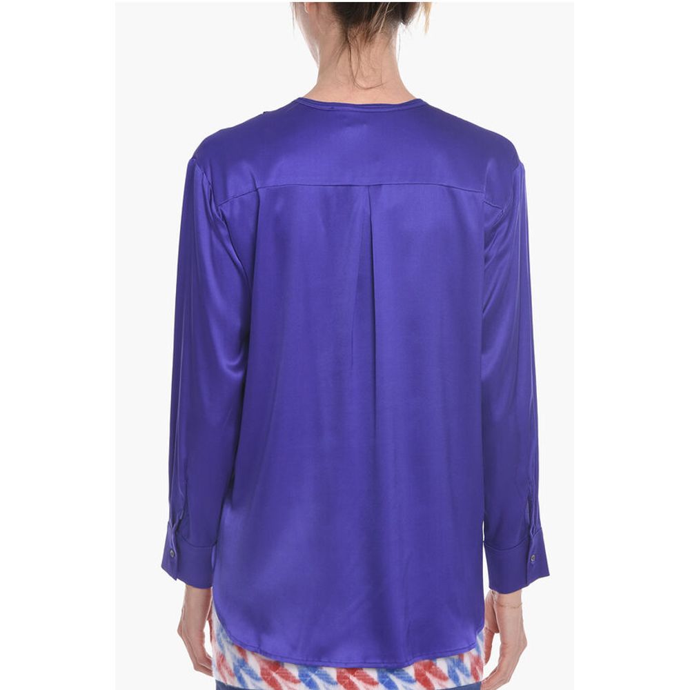 Mr. Mrs. Shirt Silk Crewneck Shirt with Slits