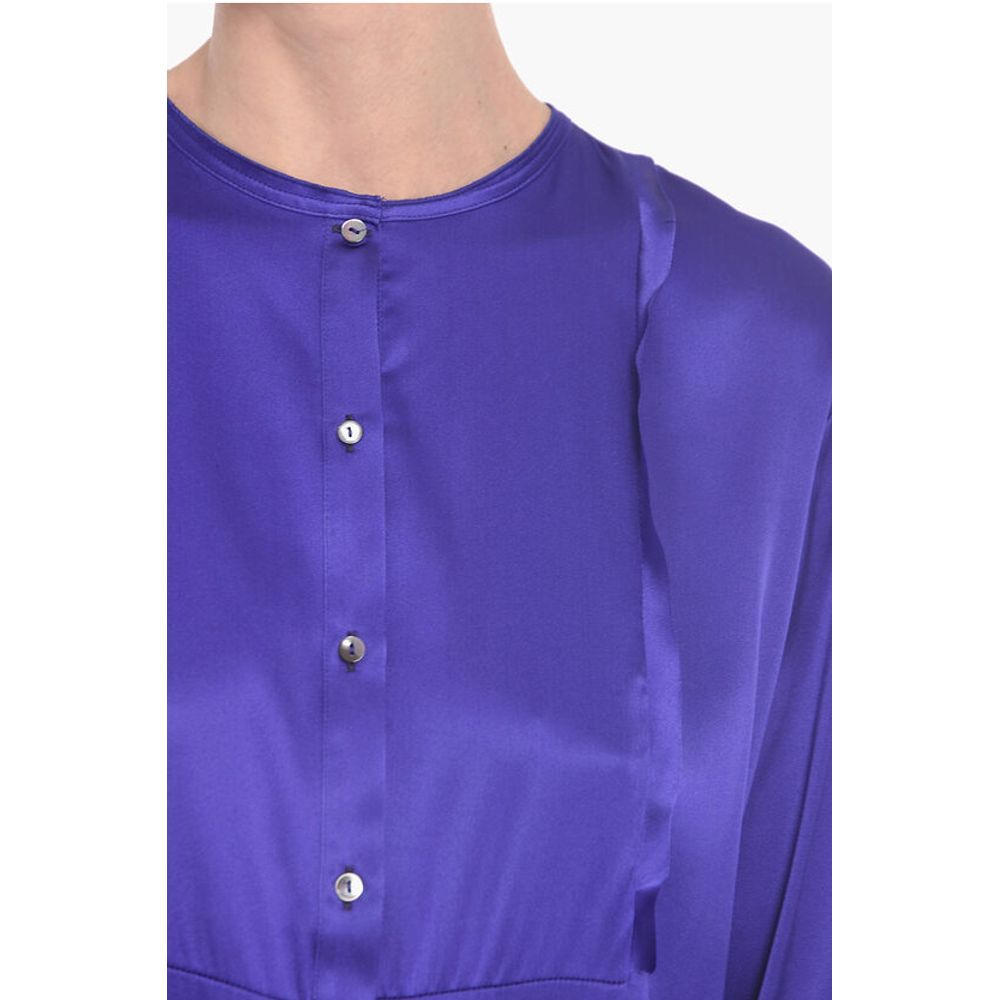 Mr. Mrs. Shirt Silk Crewneck Shirt with Slits