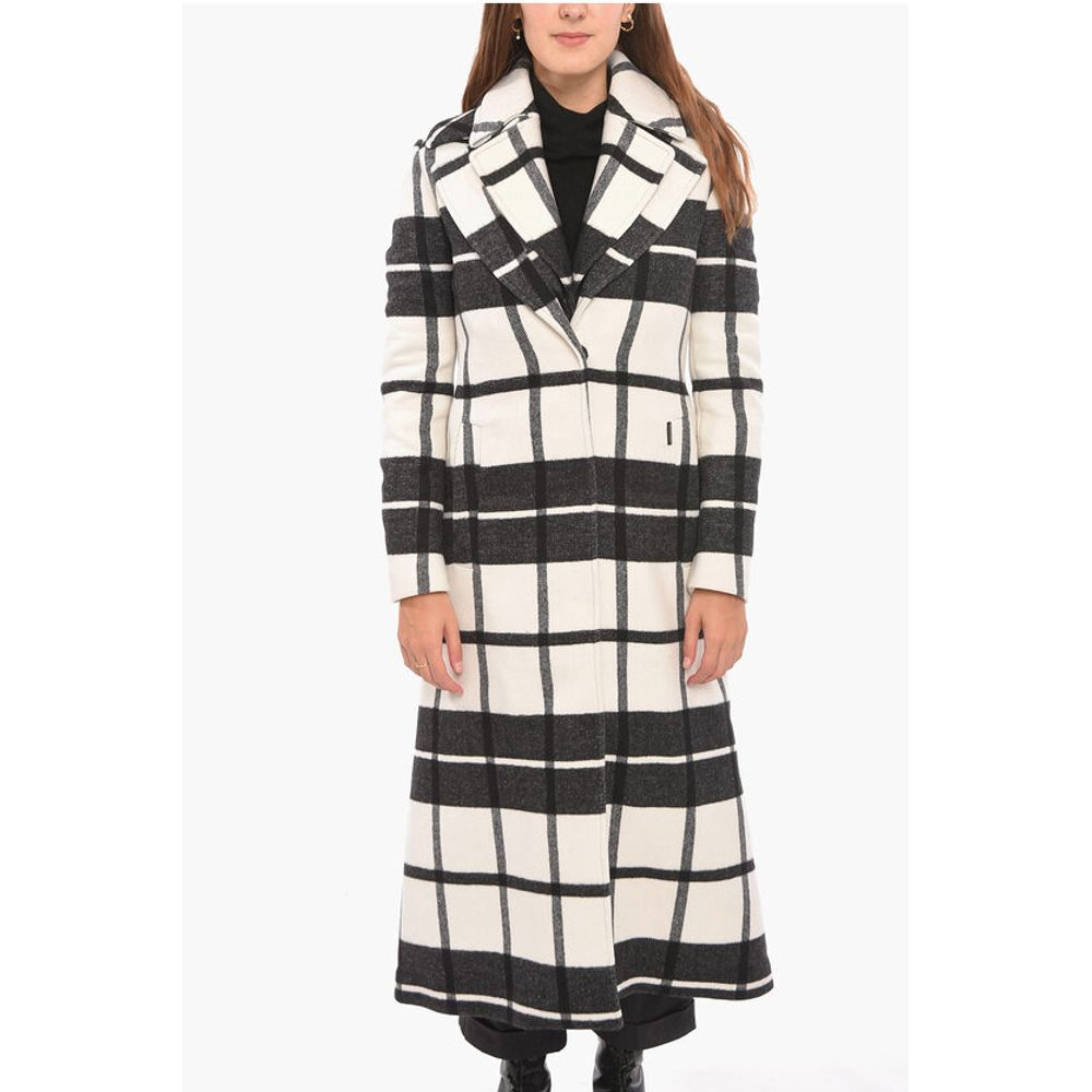 Woolrich Wool Padded Coat with Check Pattern