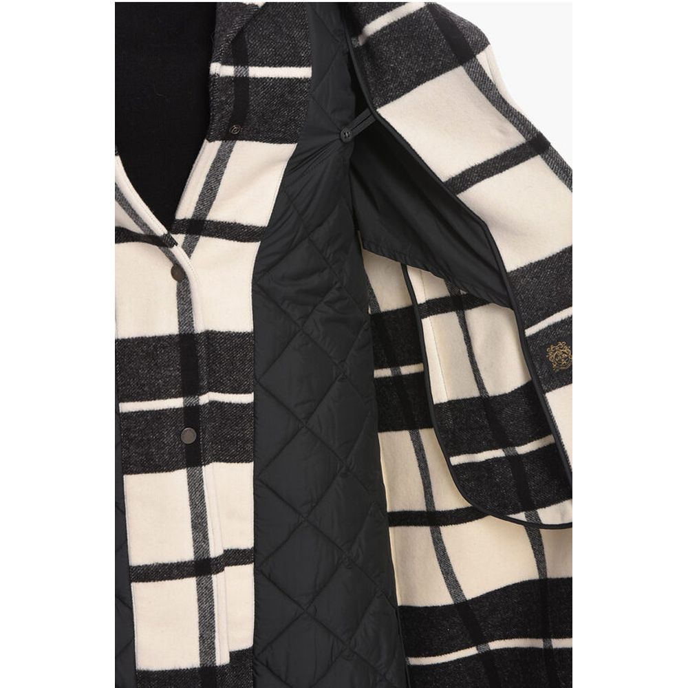 Woolrich Wool Padded Coat with Check Pattern