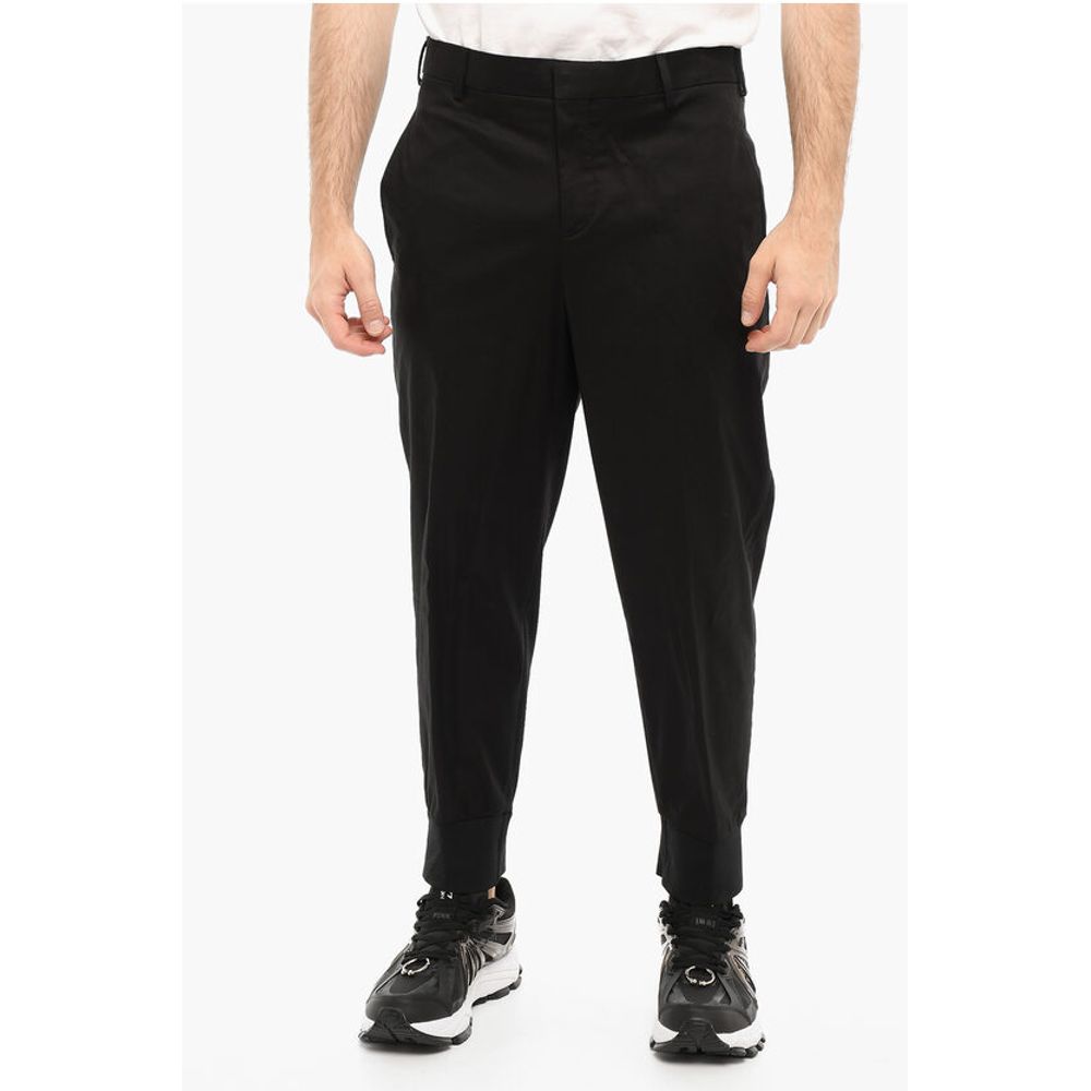 Neil Barrett Low-Waist Cotton Stretch Slim Fit Pants