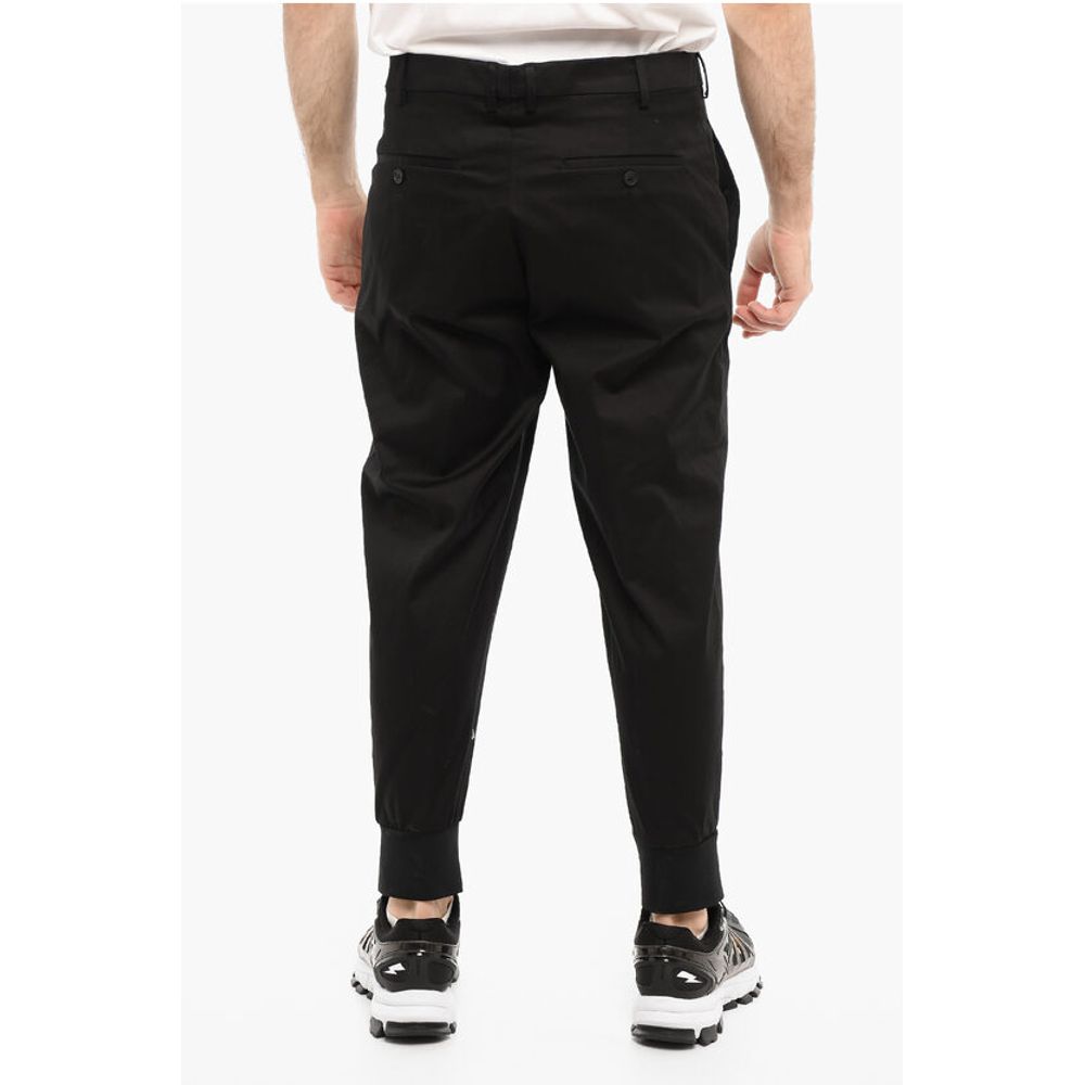 Neil Barrett Low-Waist Cotton Stretch Slim Fit Pants