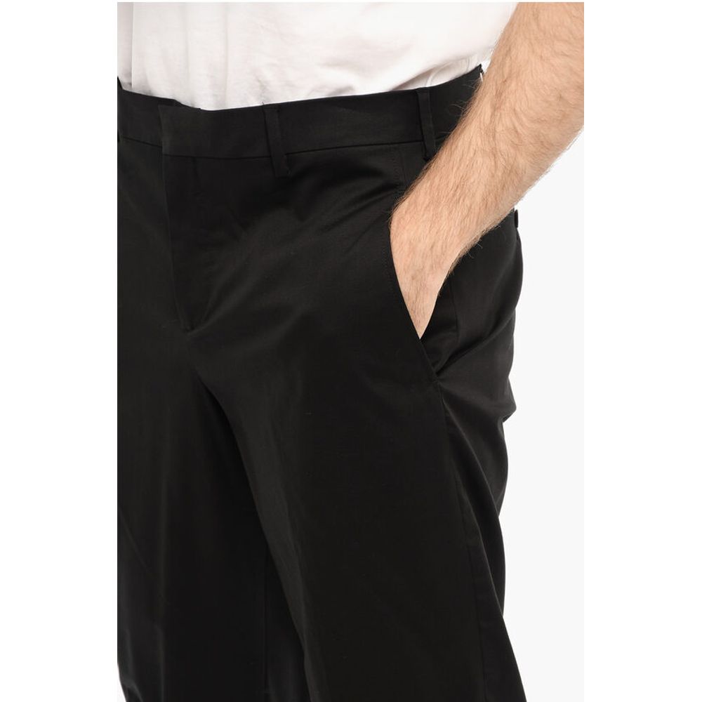Neil Barrett Low-Waist Cotton Stretch Slim Fit Pants