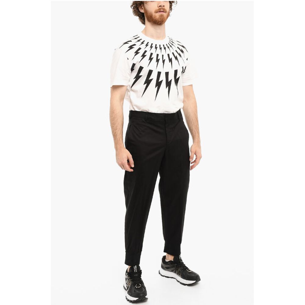 Neil Barrett Low-Waist Cotton Stretch Slim Fit Pants