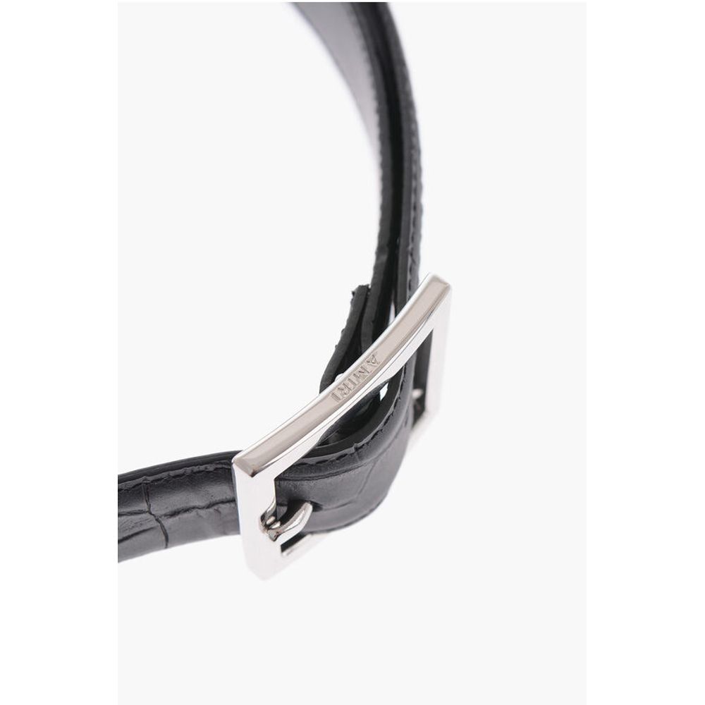 Amiri Croco Printed Leather Belt