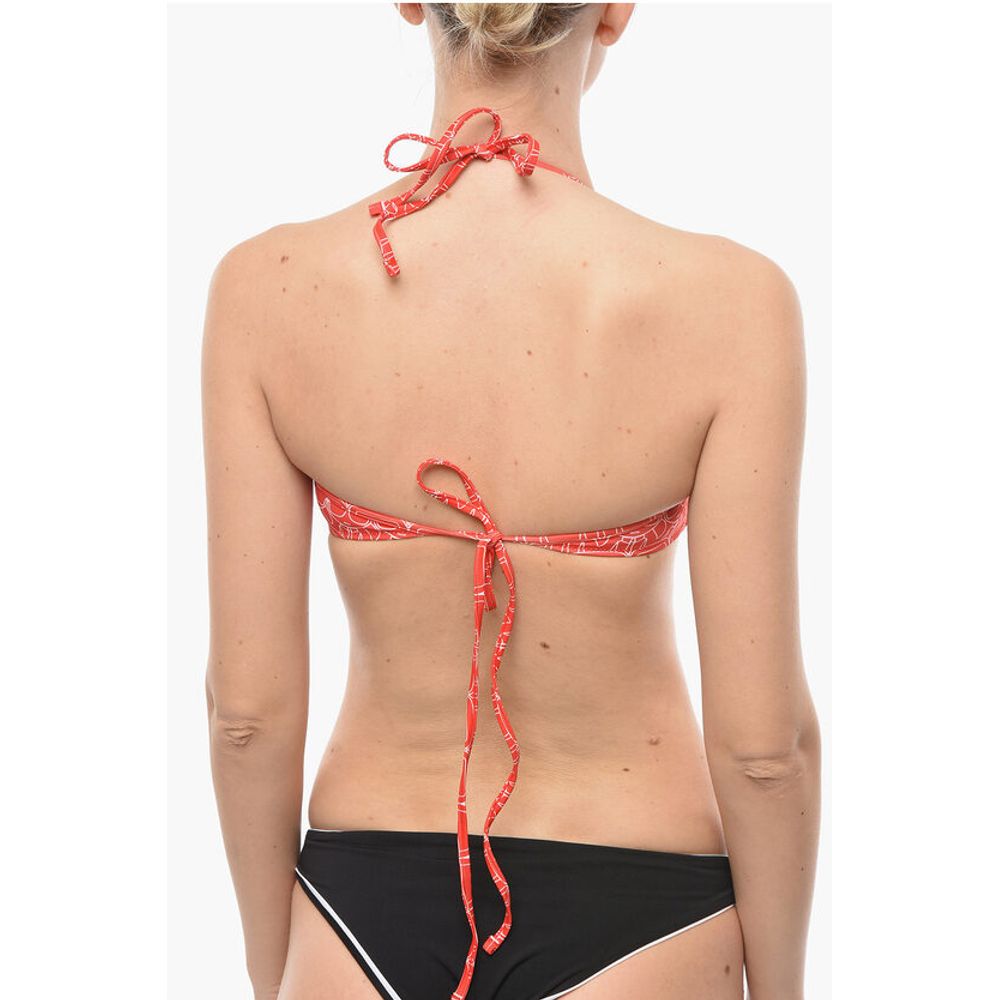 Karl Lagerfeld All Over Iconic Printed Bandeau Top Bikini