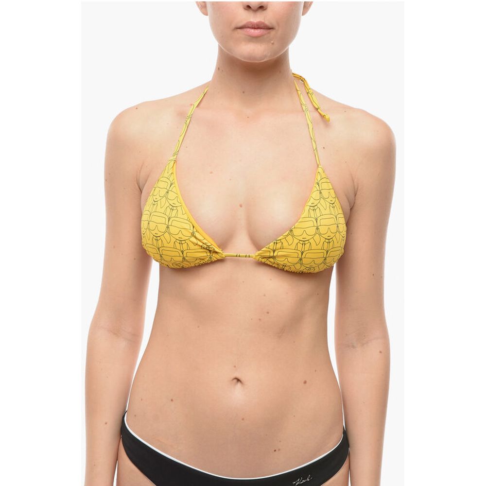 Karl Lagerfeld All Over Iconic Printed Triangle Bikini Top
