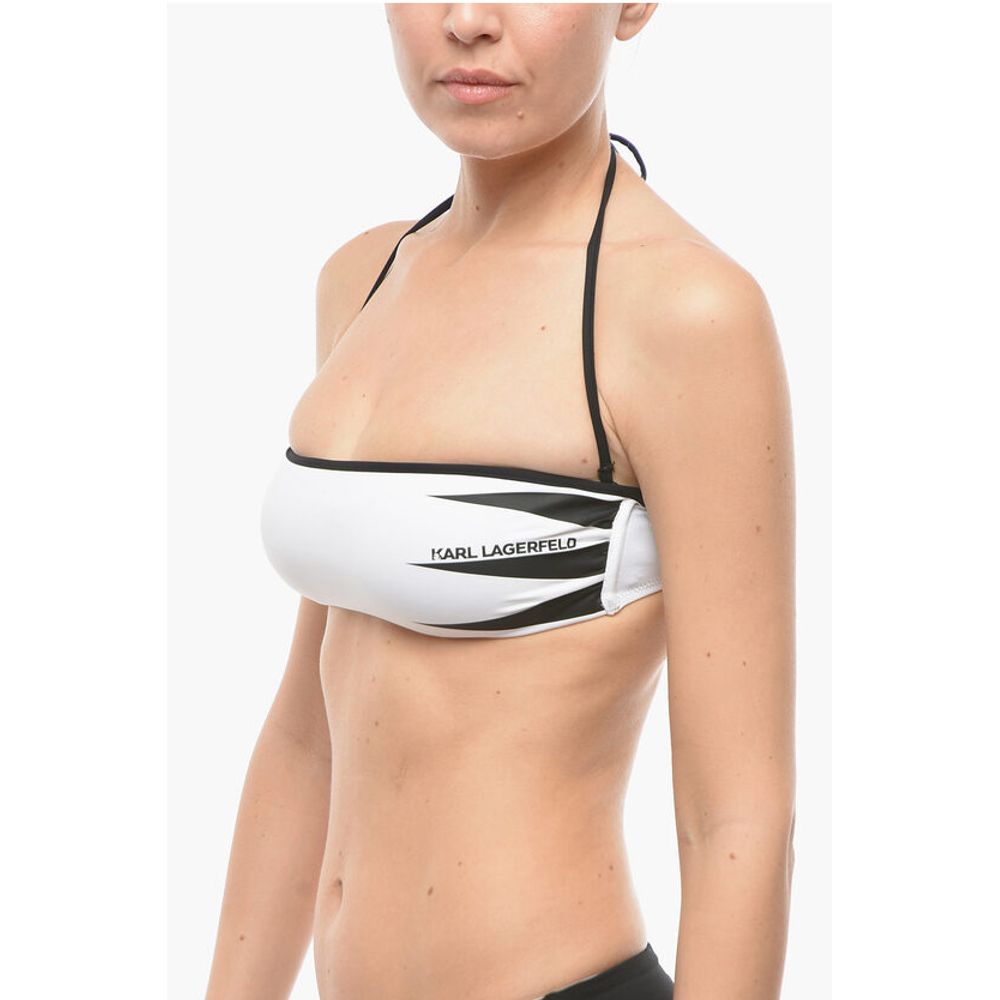 Karl Lagerfeld Bandeau Bikini Top with Contrasting Trim