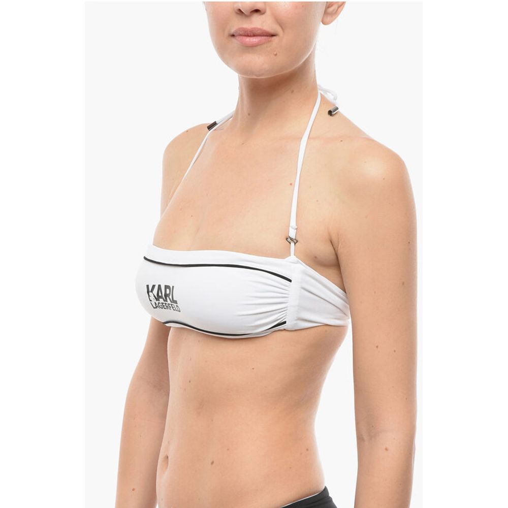 Karl Lagerfeld Contrasting Details Bandeau Bikini Top
