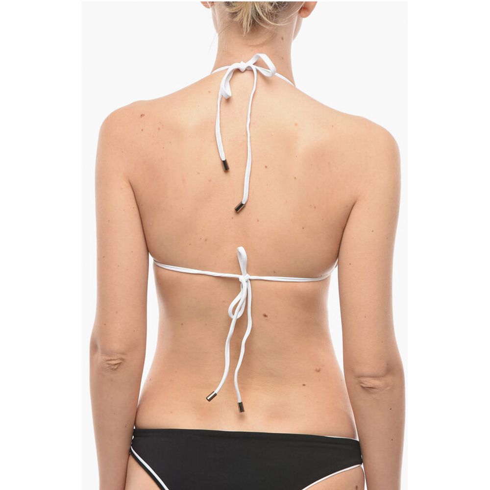 Karl Lagerfeld Logo Printed Triangle Bikini Top